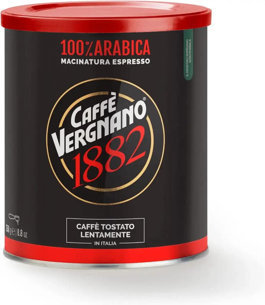 Caffè Vergnano 1882 Lattina Caffè 100% Arabica Macinato Espresso