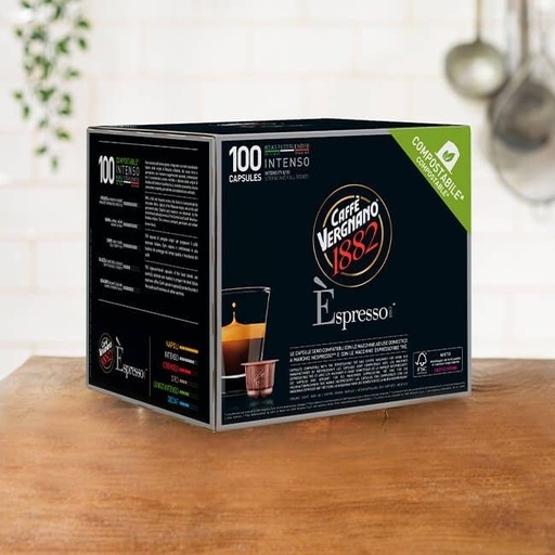 [55099] Capsula Compostabile E'Spresso 1882 Intenso Pz.100