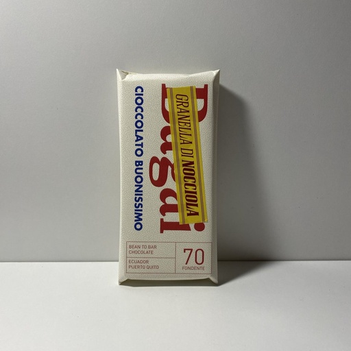[TFEQ70GRNC] Granella di nocciola 70 - Tavoletta cioccolato fondente con granella di nocciola